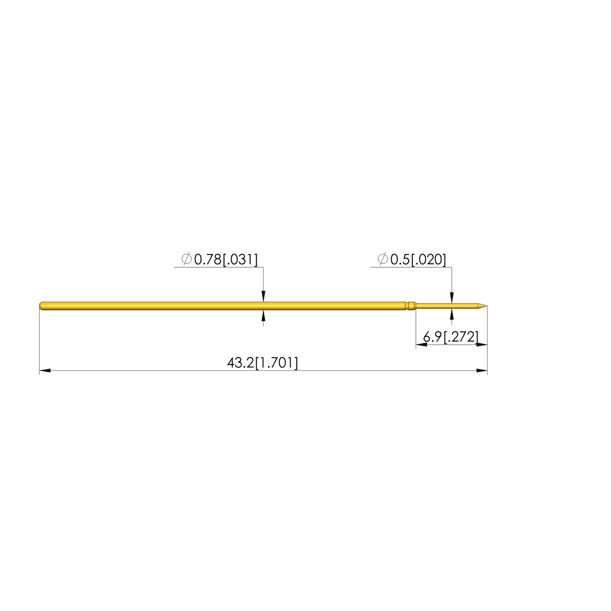 Ingun GKS-050 201 050 A 1000, Needle Tip, 50mil