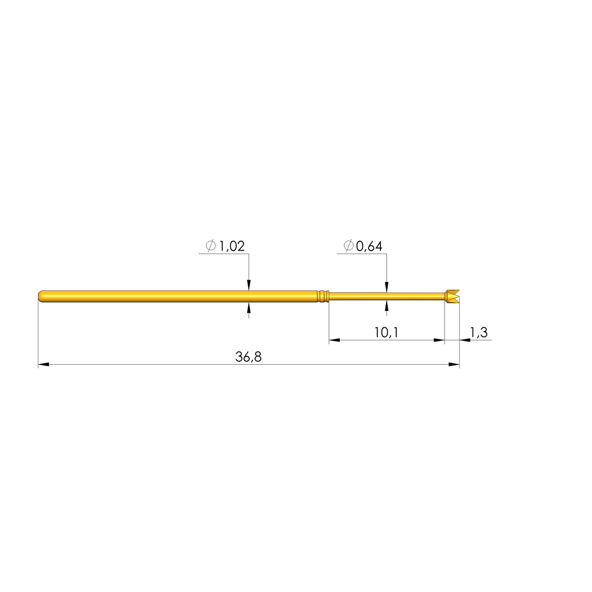 Ingun GKS-035 214 115 A 1200 Probe, Crown Tip, 75mil