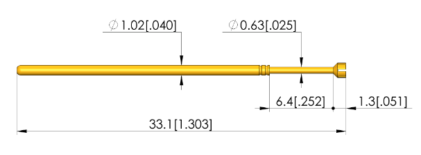 Ingun GKS-075 319 150 A 1000 Probe, Cupped Tip, 75mil