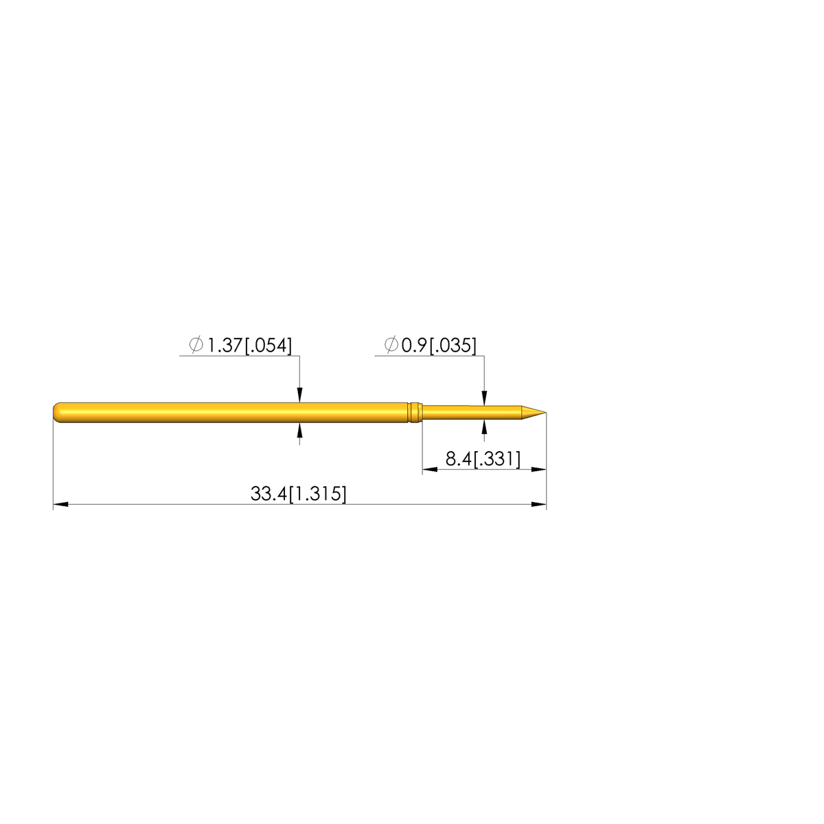 Ingun GKS-100 201 090 A 2000 Probe, Needle Tip, 100mil