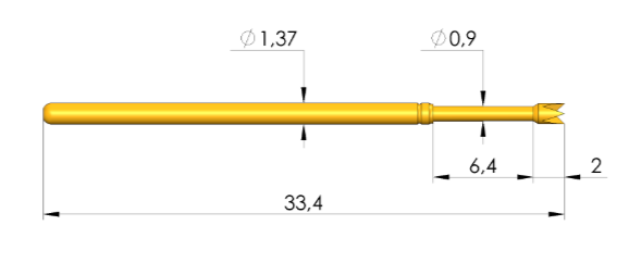 Ingun GKS-100 214 130 A 2000 Probe, Crown Tip, 100mil