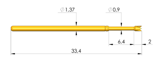 Ingun GKS-100 214 130 A 2000 Probe, Crown Tip, 100mil