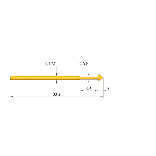 Ingun GKS-100 307 250 A 1500 Test Probe, Chisel Tip, 118mil
