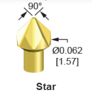 QA Tech 100-PRN2506S, Star Tip, 100mil