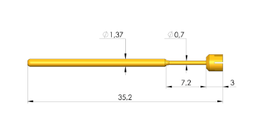 Ingun GKS-100 319 300 A 1000 Q15 Test Probe, Cupped Tip, 100mil