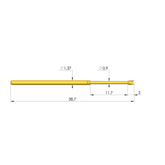 Ingun GKS-135 214 130 A 1500 Test Probe, Crown Tip, 100mil