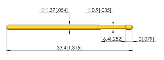 Ingun GKS-100 305 130 A 2000 Probe, Radius Tip, 100mil
