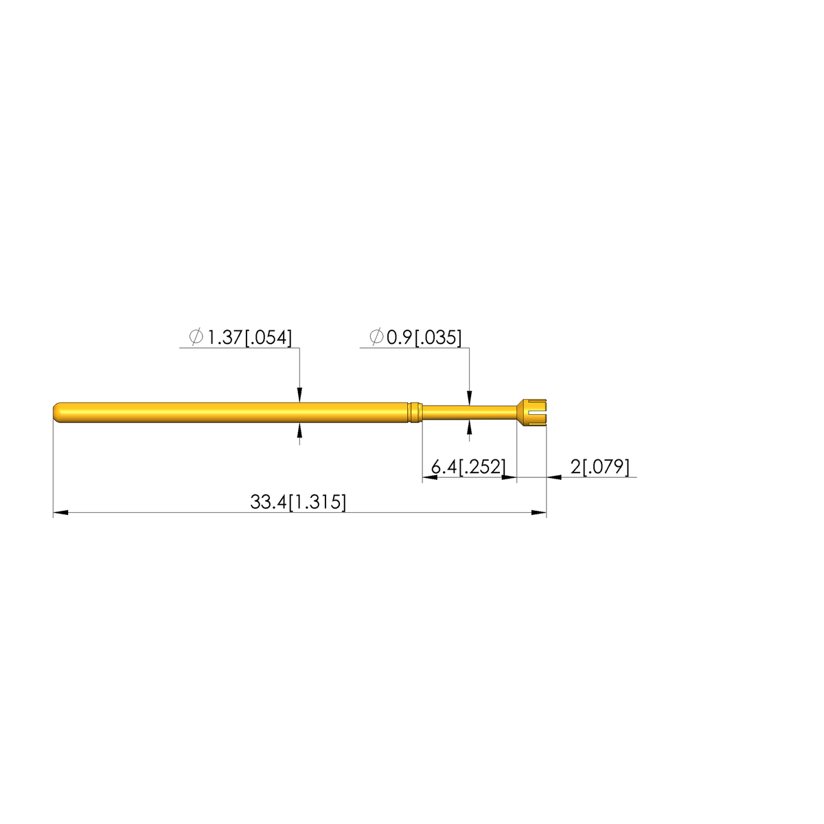Ingun GKS-100 319 180 A 1000 Probe, Cupped Tip, 100mil