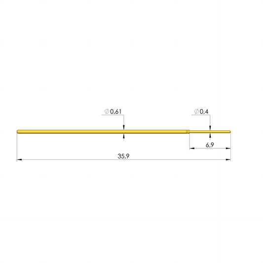 Ingun GKS-040 305 040 A 0800 Test Probe, Radius Tip, 40mil