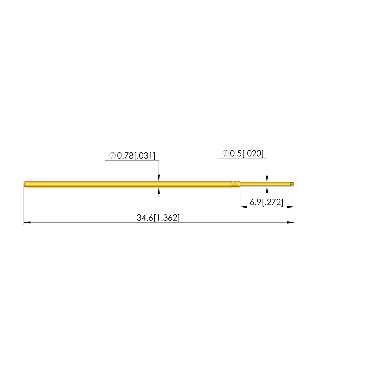 Ingun GKS-550 238 050 A 1000, Needle Tip, 50mil
