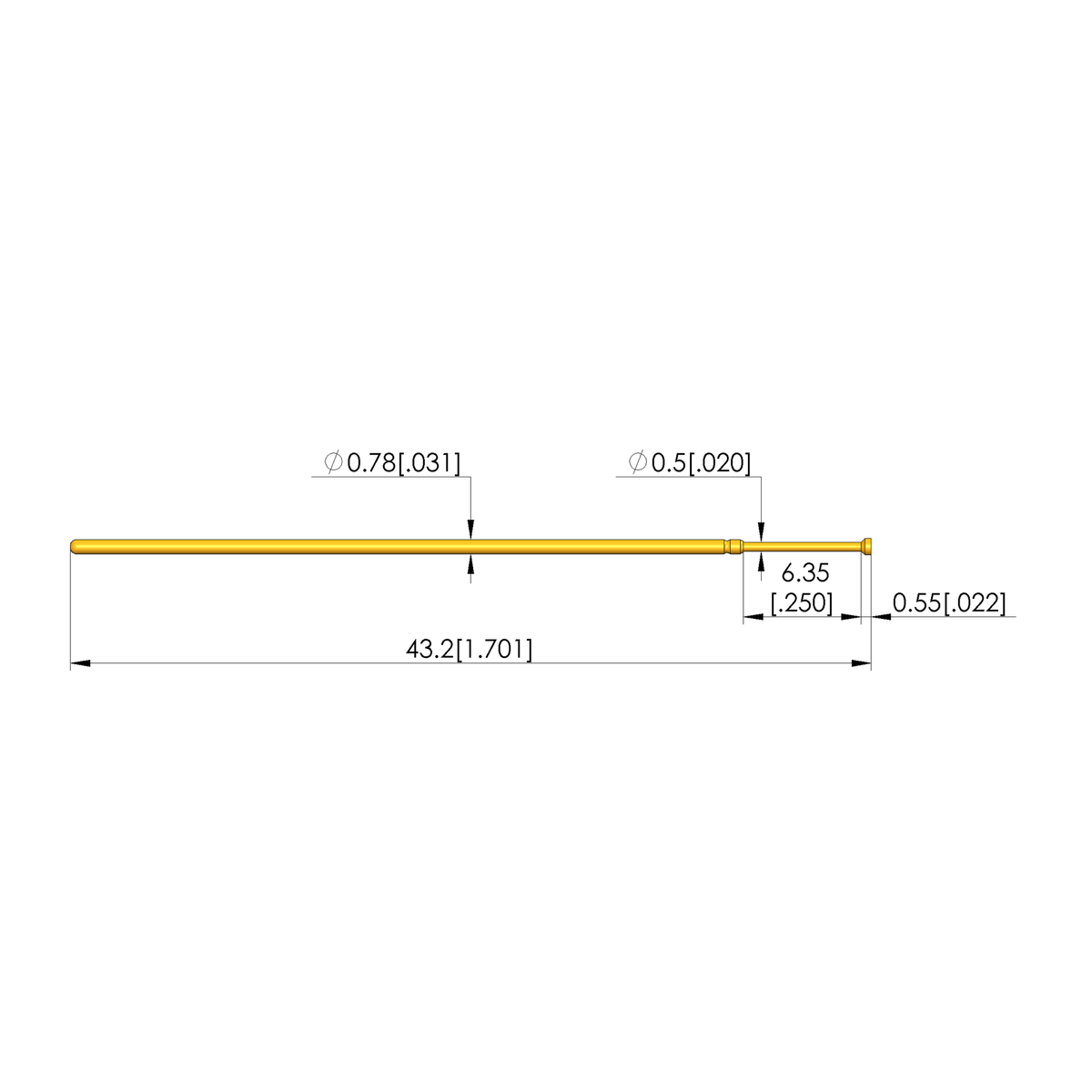 Ingun GKS-050 303 090 A 1000 Probe, Cupped Tip, 50mil