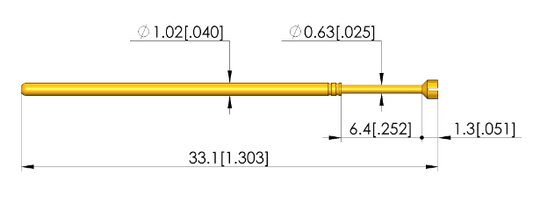 Ingun GKS-075 319 150 A 1000 Probe, Cupped Tip, 75mil