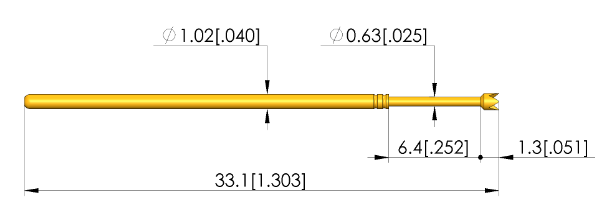 Ingun GKS-075 204 115 A 1000 Probe, Crown Tip, 75mil