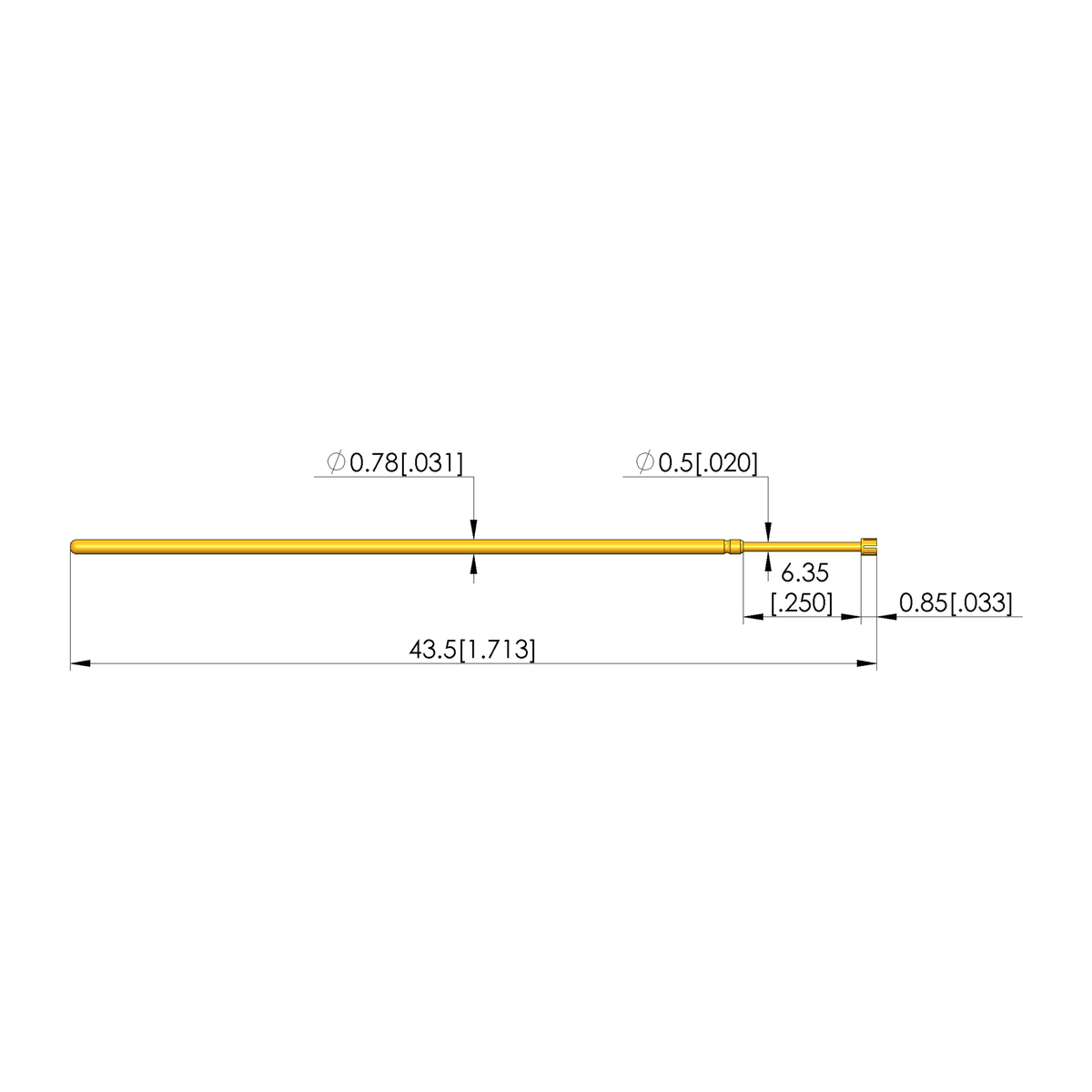 Ingun GKS-050 319 090 A 1500 Probe, Cupped Tip, 50mil