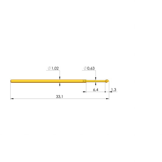 Ingun GKS-075 207 100 A 2000 Probe, Chisel Tip, 75mil