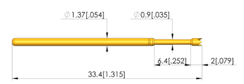 Ingun GKS-100 204 130 A 1000, Crown Tip, 100mil