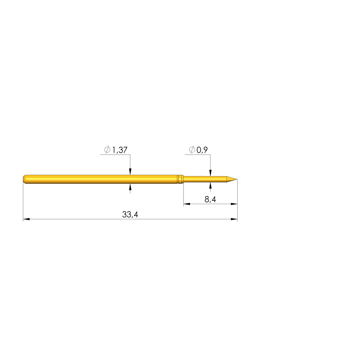 Ingun GKS-100 201 090 A 1500, Needle Tip, 100mil