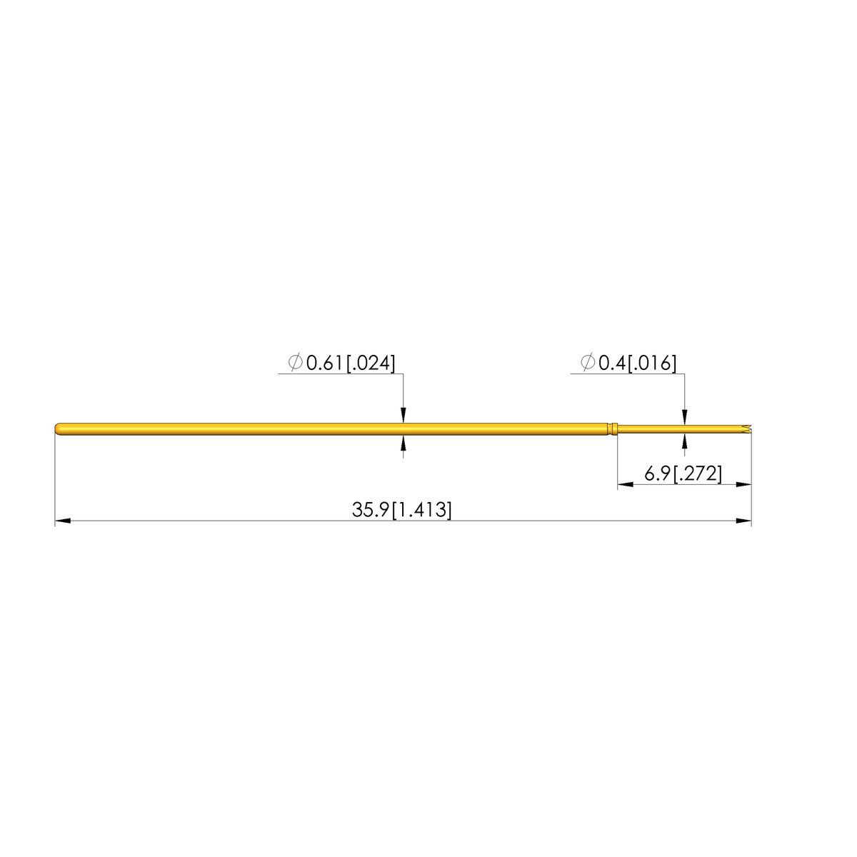 Ingun GKS-040 214 040 A 0800 Test Probe, Crown Tip, 40mil