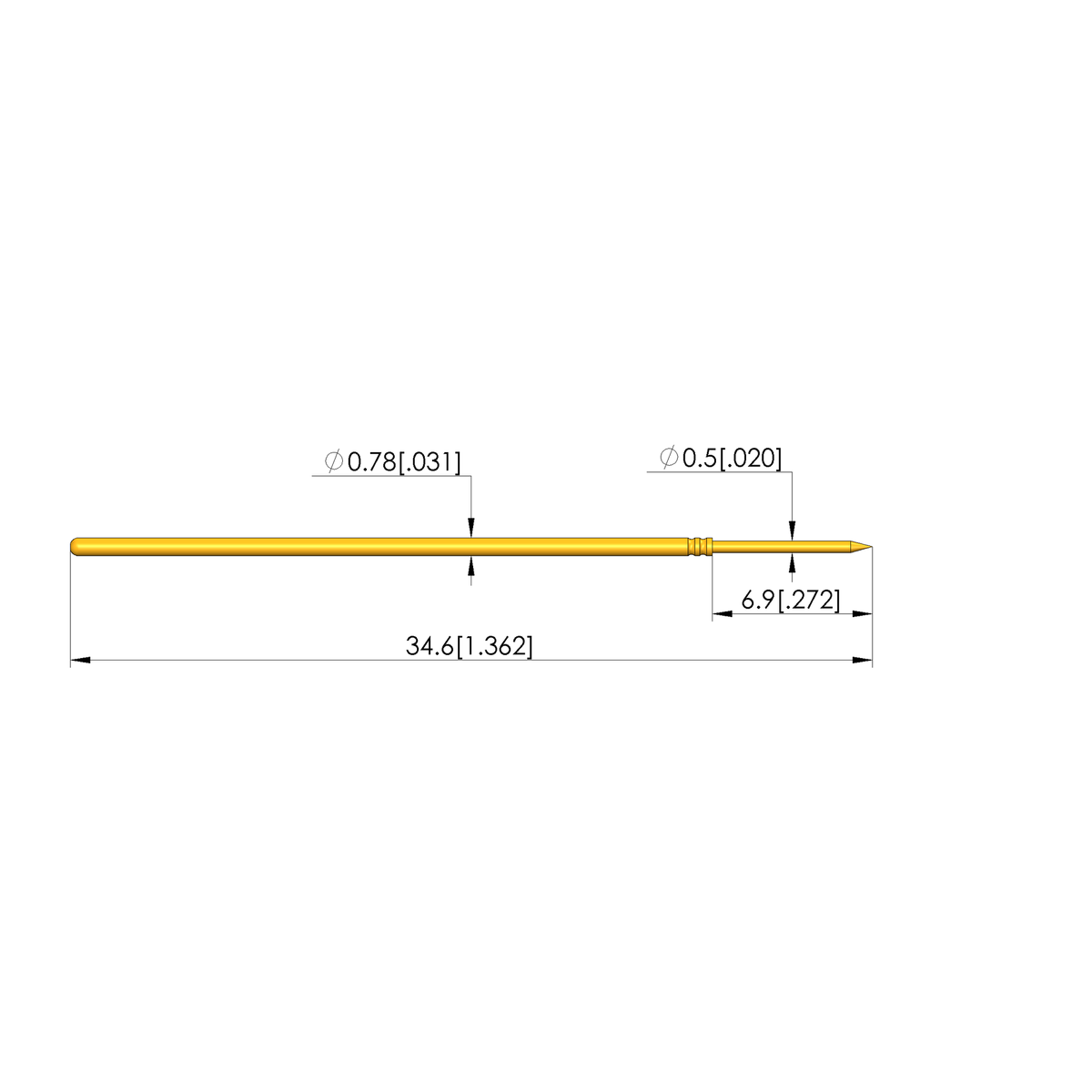 Ingun GKS-550 201 050 A 1000, Needle Tip, 50mil