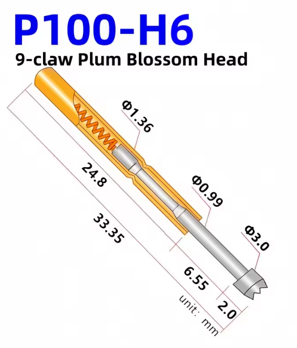 Generic P100-H5, Crown Tip, 100mil