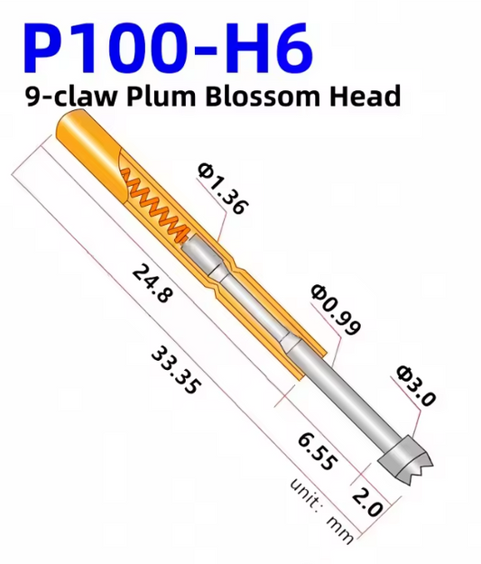 Generic P100-H5, Crown Tip, 100mil