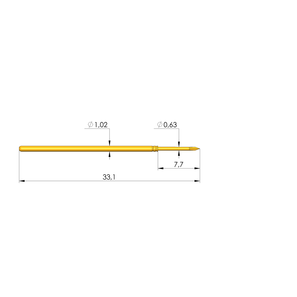 Ingun E-075 201 064 A 2800 Test Probe, Needle Tip, 75mil