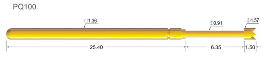 Centalic PQ100-A-7.2GG Test Probe, Cupped Tip